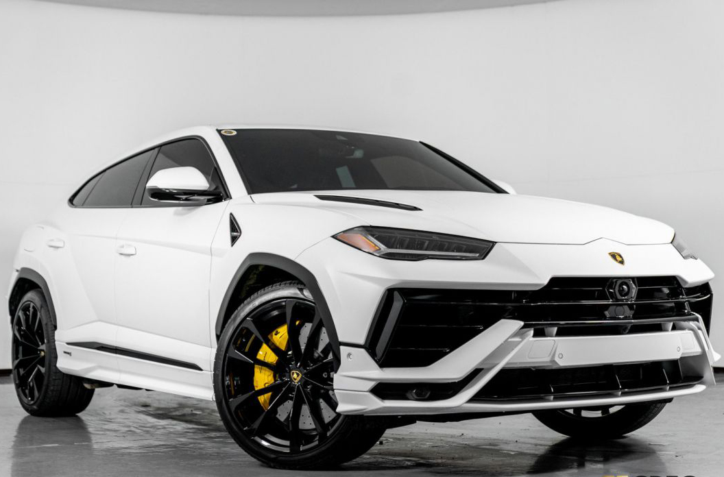 space grey 2023 Lamborghini Urus in an outdoor parking garage